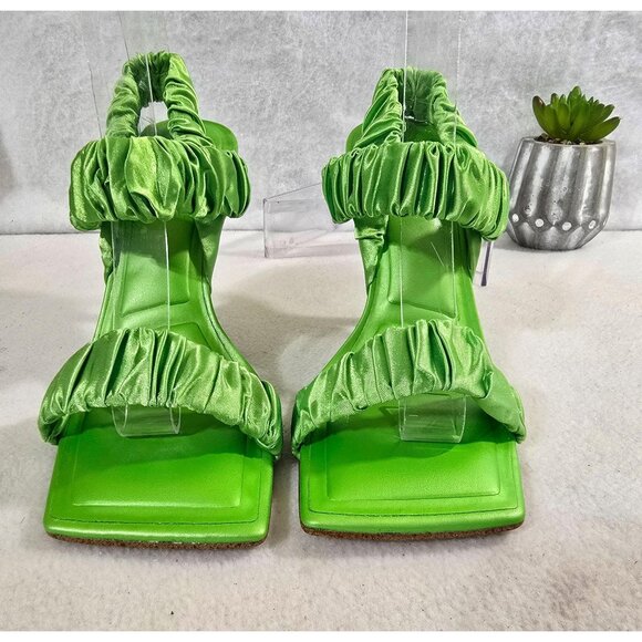 Gianni Bini  Vanya Matte Satin Scrunched Square Open Toe Dress Sandals Size  6.5 - Picture 10 of 13